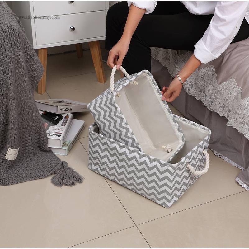 Eco-Friendly Canvas Fabric Storage Basket for Clothes