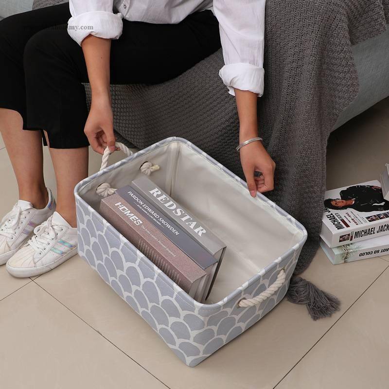 Eco-Friendly Canvas Fabric Storage Basket for Clothes