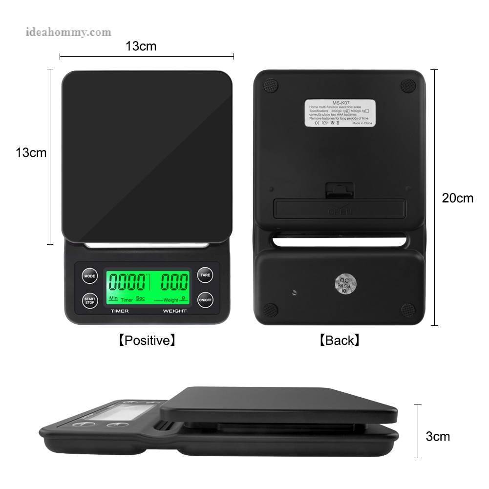 Portable Electronic LCD Coffee Scale with Timer