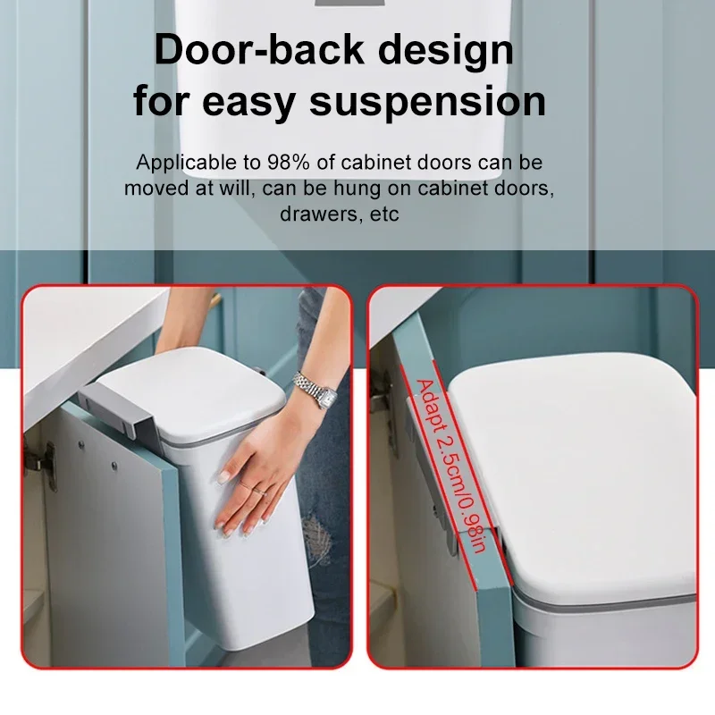 7L, 9L wall mounted with lid, kitchen and bathroom storage bin, garbage bin