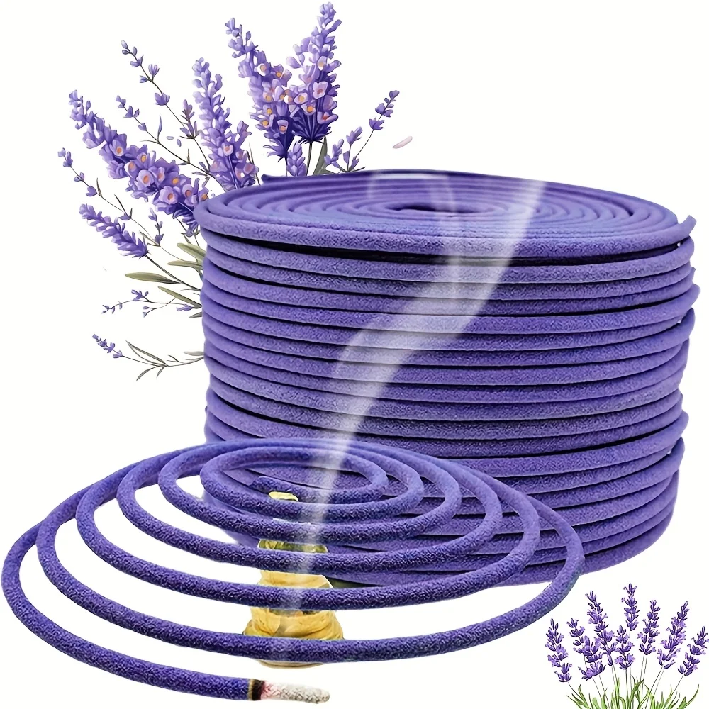 Lavender Lemongrass Aromatherapy Coils Fragrance for Patio, Porch, Poolside, Camping Garden Home Decor, Outdoor Incense Coils