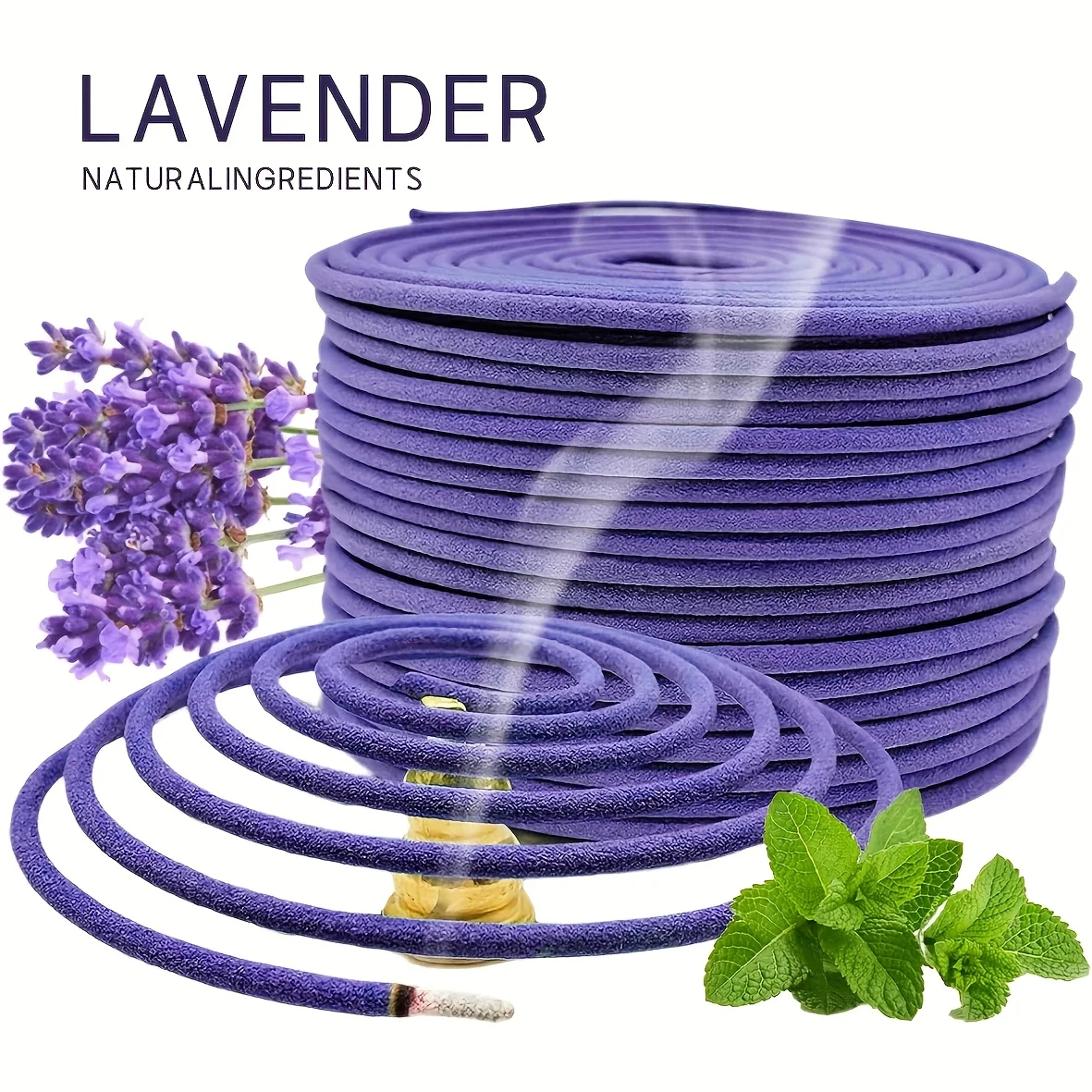 Lavender Lemongrass Aromatherapy Coils Fragrance for Patio, Porch, Poolside, Camping Garden Home Decor, Outdoor Incense Coils