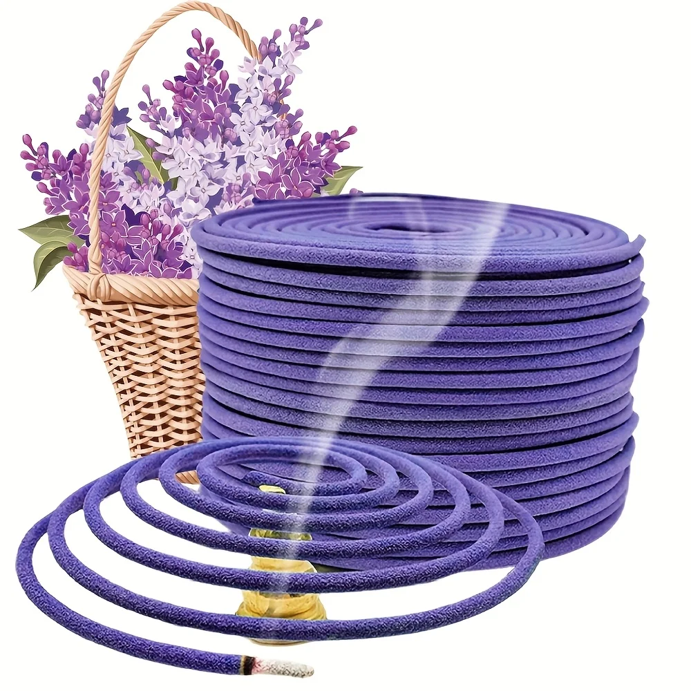 Lavender Lemongrass Aromatherapy Coils Fragrance for Patio, Porch, Poolside, Camping Garden Home Decor, Outdoor Incense Coils