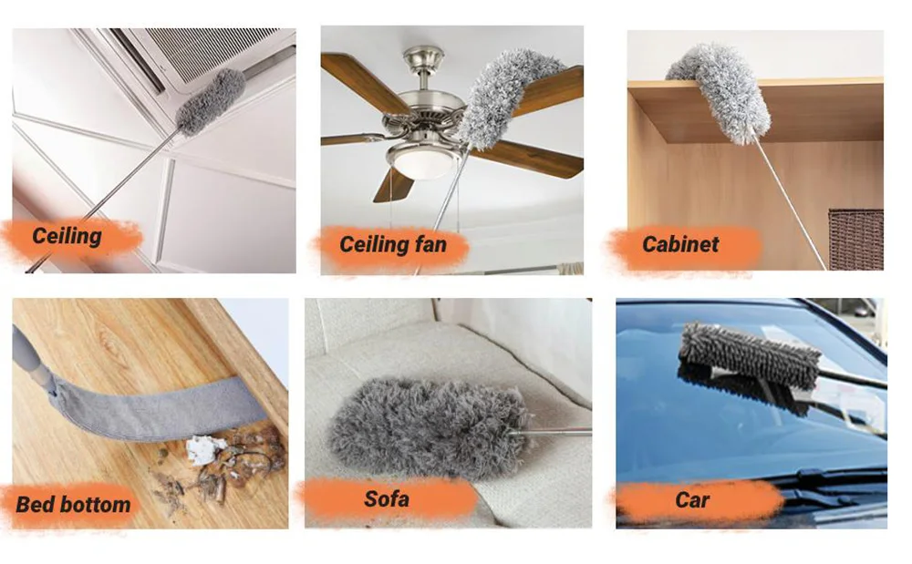 UNTIOR Duster Brush Microfiber Duster Extendable Gap Dust Tools Retractable Car Cleaning Brush Household Ceiling Cleaning Tools