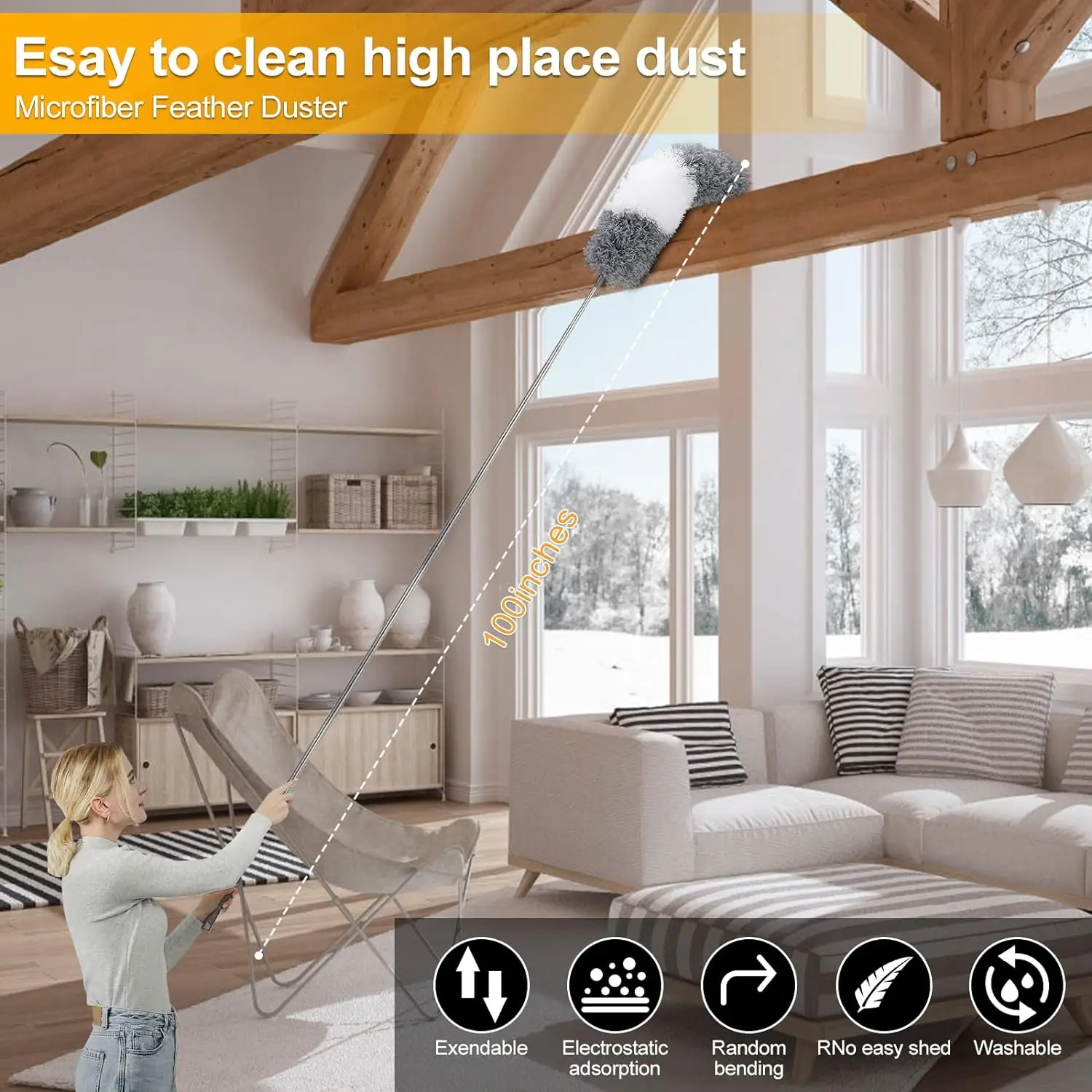 UNTIOR Duster Brush Microfiber Duster Extendable Gap Dust Tools Retractable Car Cleaning Brush Household Ceiling Cleaning Tools UNTIOR Duster Brush Microfiber Duster Extendable Gap Dust Tools Retractable Car Cleaning Brush Household Ceiling Cleaning Tools