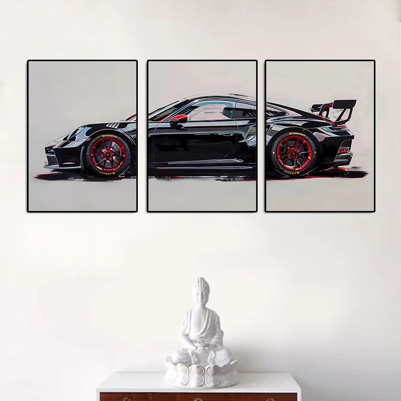 3Pcs Supercar Posters Sports Cars Print Famous Cars Canvas Painting Car Wall Art for Boys Room Home Decoration Birtday Gift