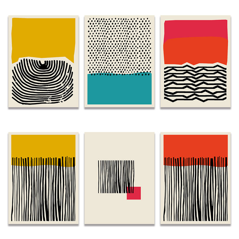 Wall Art Canvas Painting Home Decoration Modern Multicolored Abstract Geomotric Picture Prints Nordic Posters Modern Living Room