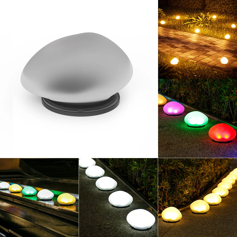Solar Outdoor Light, Waterproof Pebble Decorative Lamp, for Garden, Courtyards, Terraces, Villas,  Swimming Pools，Hotels, cafes
