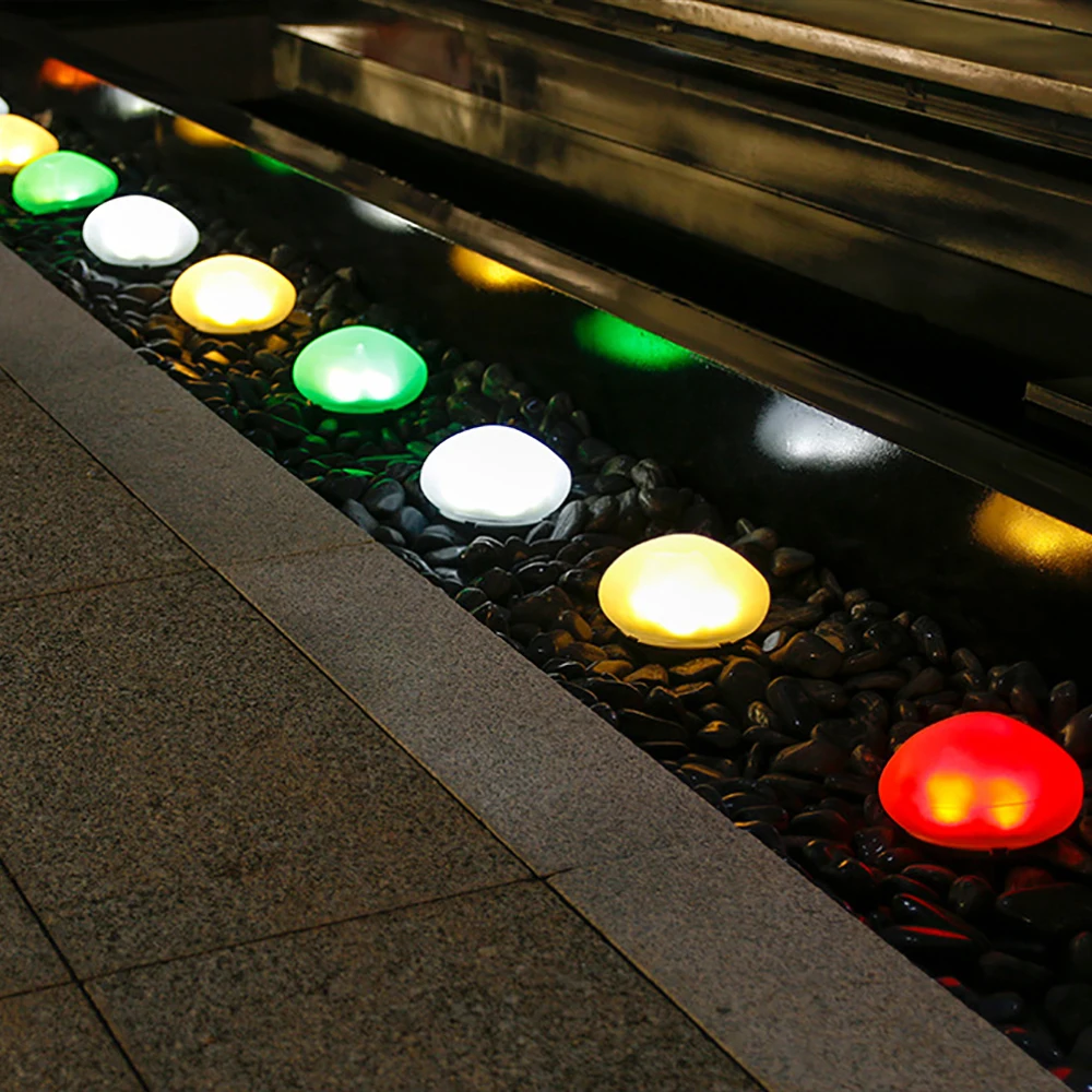 Solar Outdoor Light, Waterproof Pebble Decorative Lamp, for Garden, Courtyards, Terraces, Villas,  Swimming Pools，Hotels, cafes