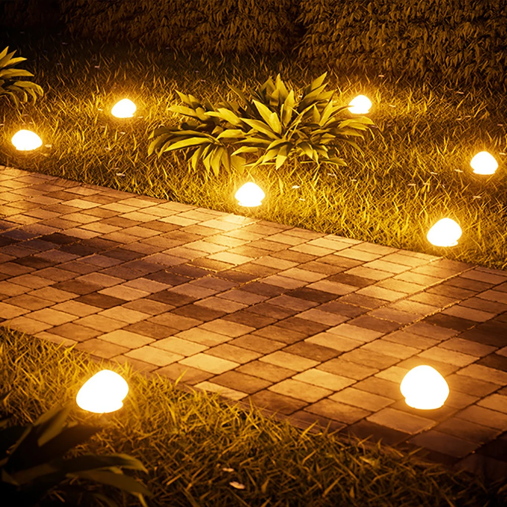 Solar Outdoor Light, Waterproof Pebble Decorative Lamp, for Garden, Courtyards, Terraces, Villas,  Swimming Pools，Hotels, cafes