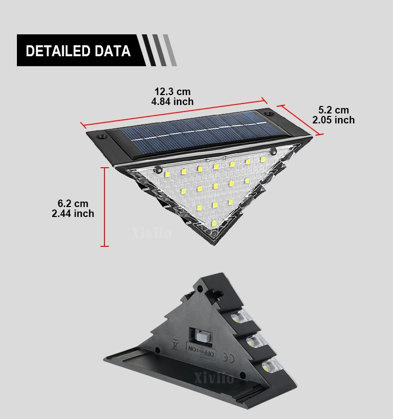 Solar Deck Lights Outdoor Step Fence Lights IP65 Waterproof Solar Lamp for Railing Stairs Pathway Garden Light Decoration Lamp