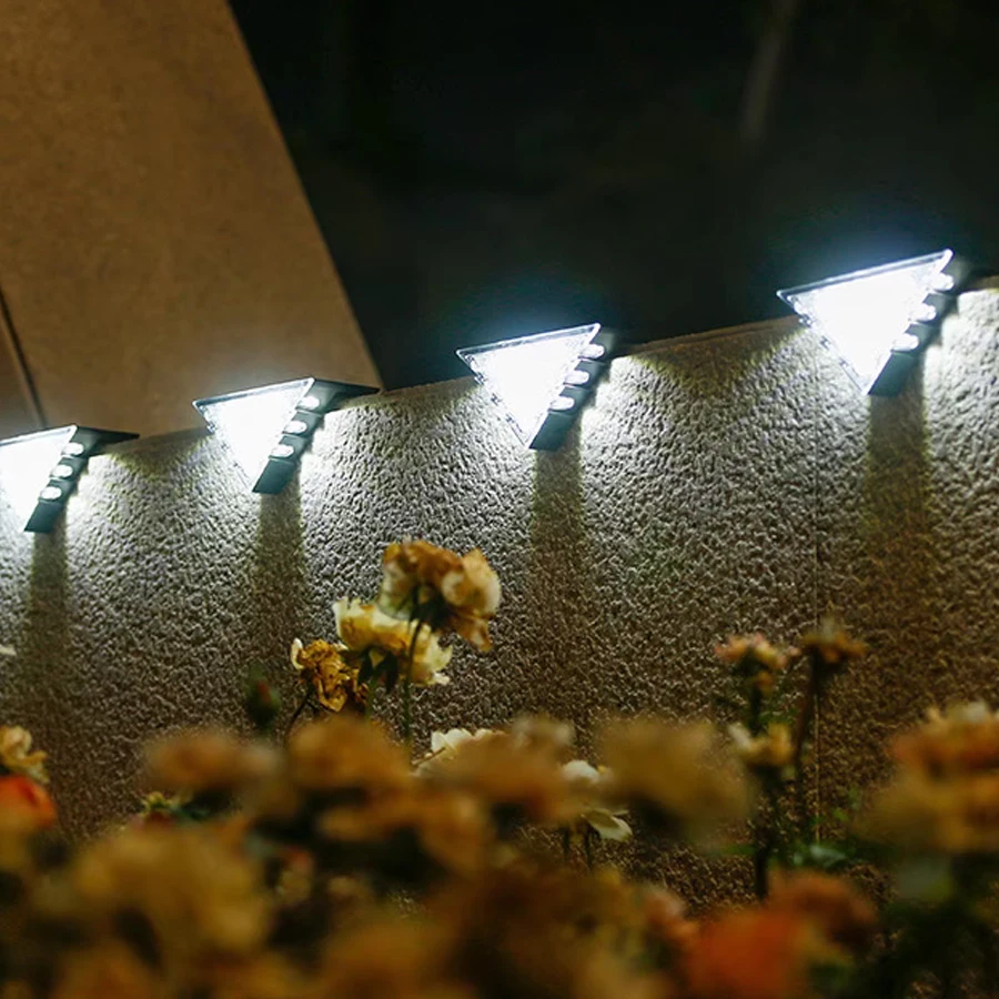 Solar Deck Lights Outdoor Step Fence Lights IP65 Waterproof Solar Lamp for Railing Stairs Pathway Garden Light Decoration Lamp