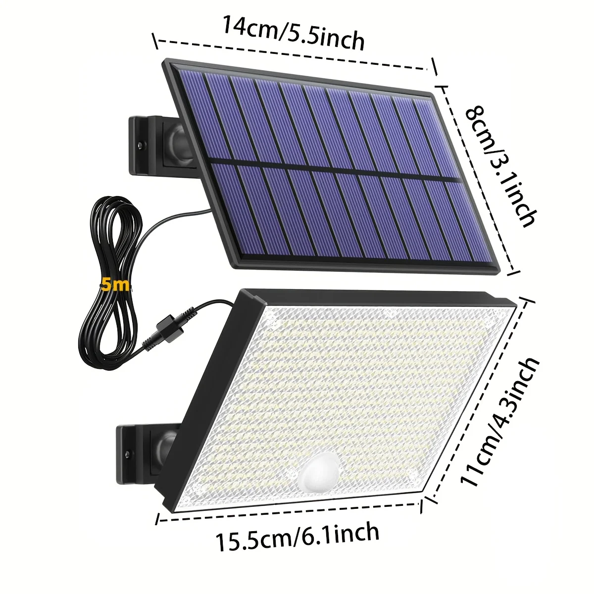 400 LED solar lights outdoor motion sensor safety lights 16.4-foot cable IP65 waterproof floodlight suitable for outdoor