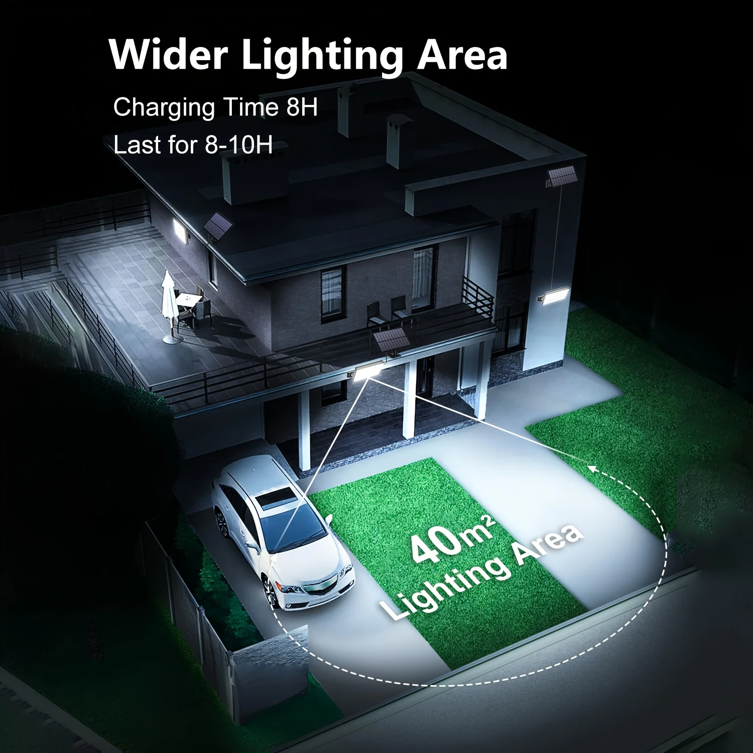 400 LED solar lights outdoor motion sensor safety lights 16.4-foot cable IP65 waterproof floodlight suitable for outdoor