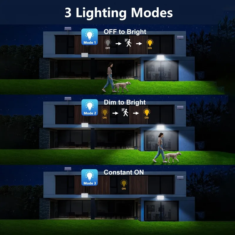 400 LED solar lights outdoor motion sensor safety lights 16.4-foot cable IP65 waterproof floodlight suitable for outdoor