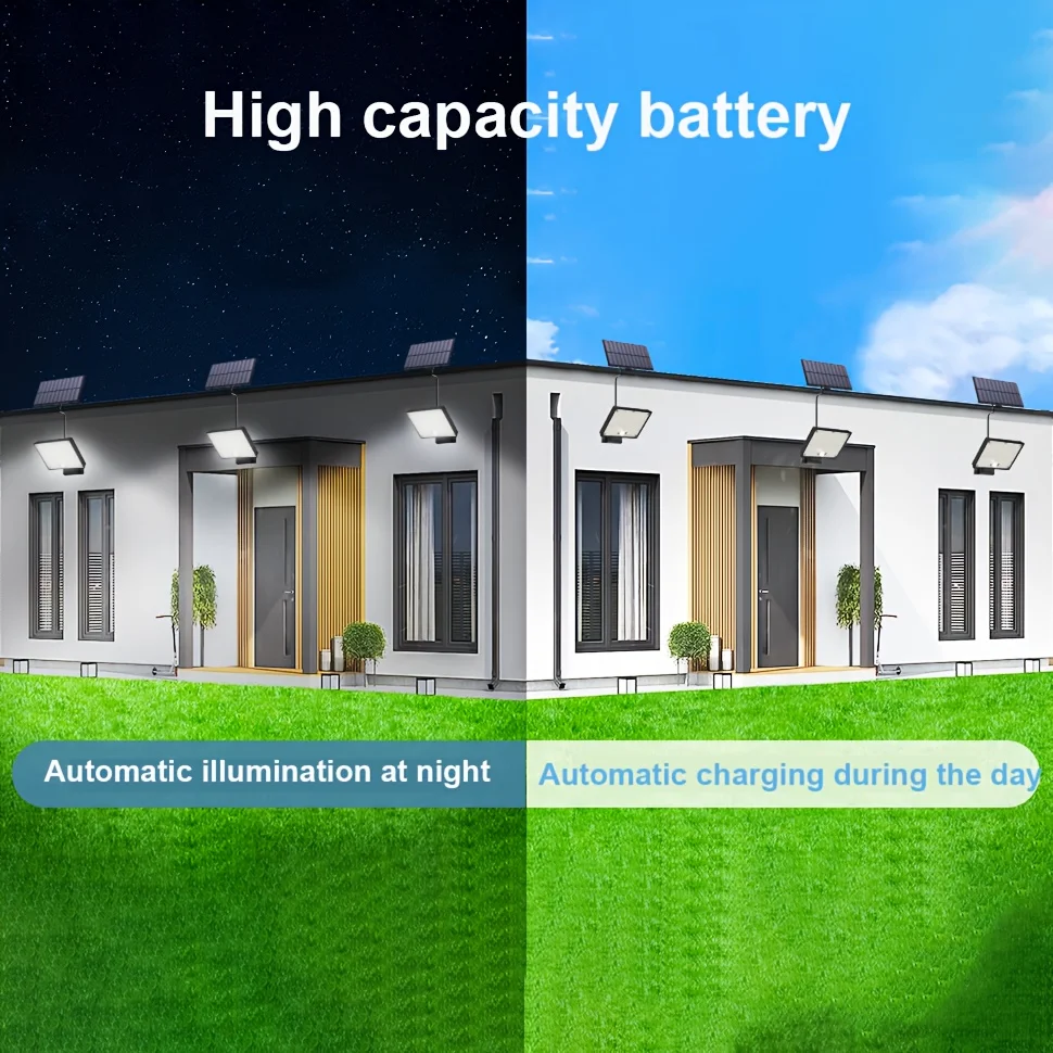 400 LED solar lights outdoor motion sensor safety lights 16.4-foot cable IP65 waterproof floodlight suitable for outdoor