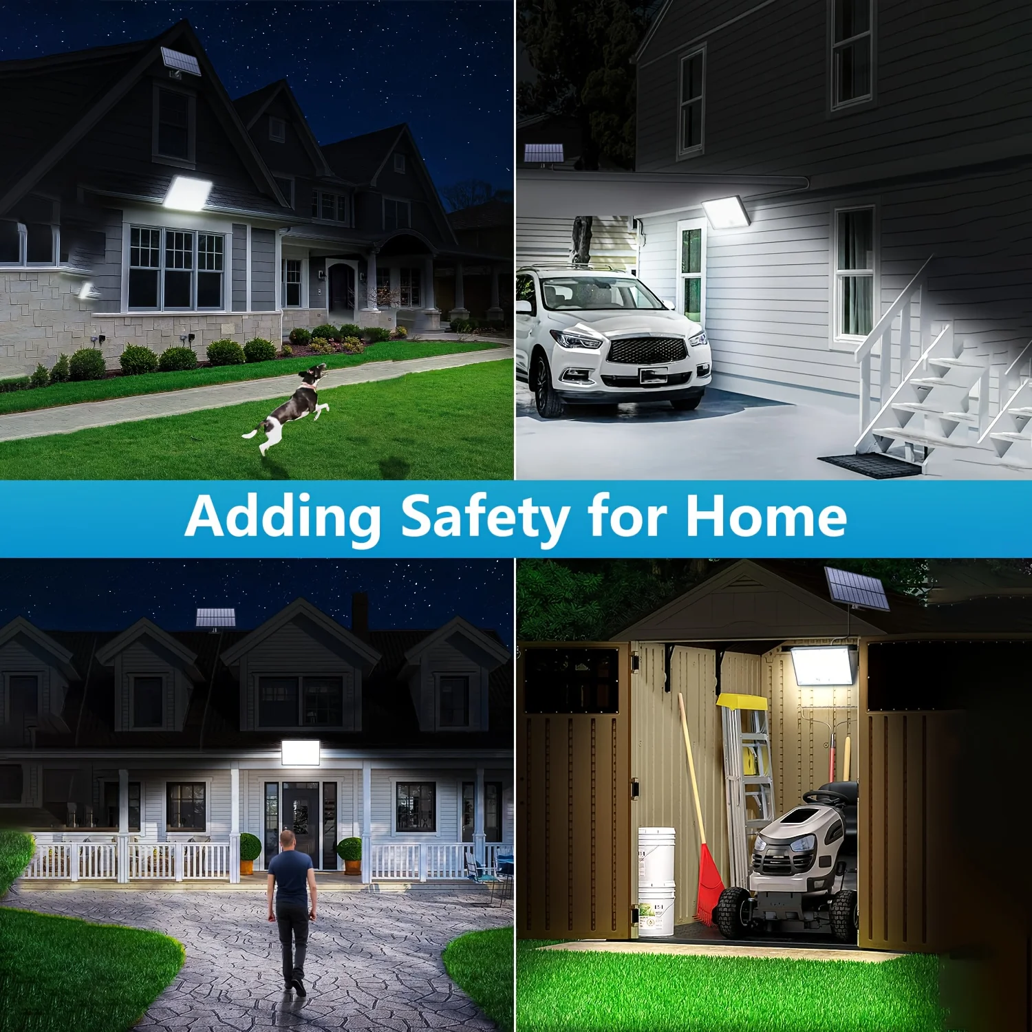 400 LED solar lights outdoor motion sensor safety lights 16.4-foot cable IP65 waterproof floodlight suitable for outdoor