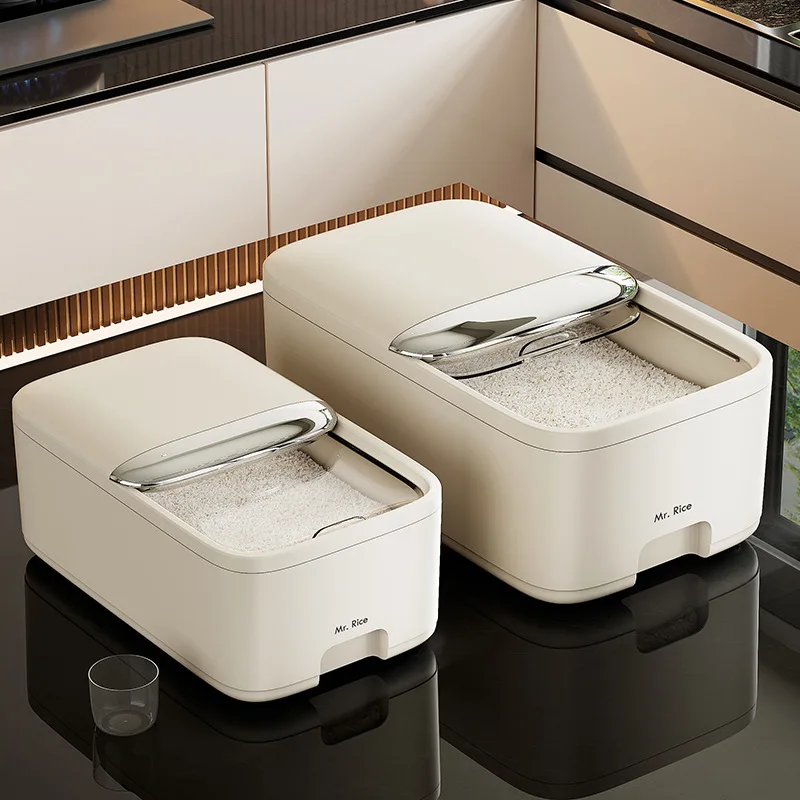 Moisture Proof Insect Proof Rice Box 5/10KG Grain Sealed Jar Kitchen Container Bucket Storage Pet Dog Food Box with Bullet Lid