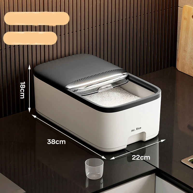 Moisture Proof Insect Proof Rice Box 5/10KG Grain Sealed Jar Kitchen Container Bucket Storage Pet Dog Food Box with Bullet Lid