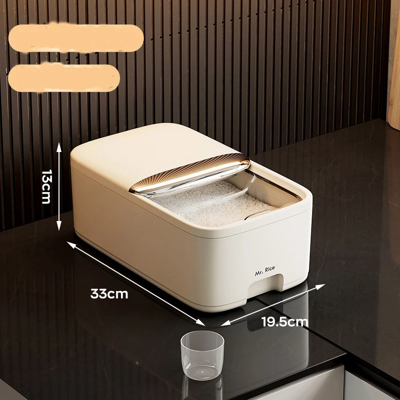 Moisture Proof Insect Proof Rice Box 5/10KG Grain Sealed Jar Kitchen Container Bucket Storage Pet Dog Food Box with Bullet Lid