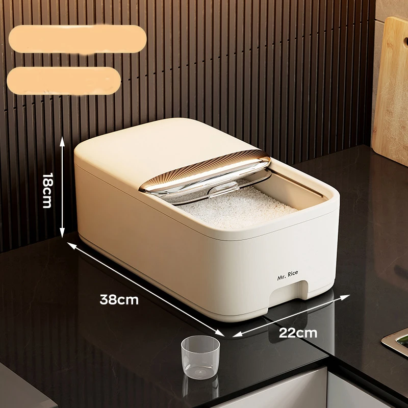 Moisture Proof Insect Proof Rice Box 5/10KG Grain Sealed Jar Kitchen Container Bucket Storage Pet Dog Food Box with Bullet Lid