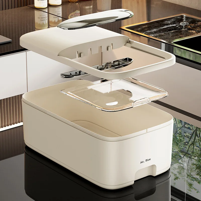 Moisture Proof Insect Proof Rice Box 5/10KG Grain Sealed Jar Kitchen Container Bucket Storage Pet Dog Food Box with Bullet Lid