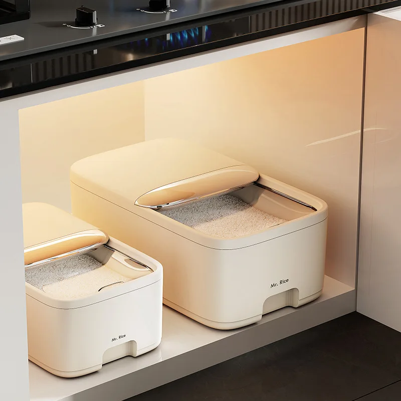 Moisture Proof Insect Proof Rice Box 5/10KG Grain Sealed Jar Kitchen Container Bucket Storage Pet Dog Food Box with Bullet Lid