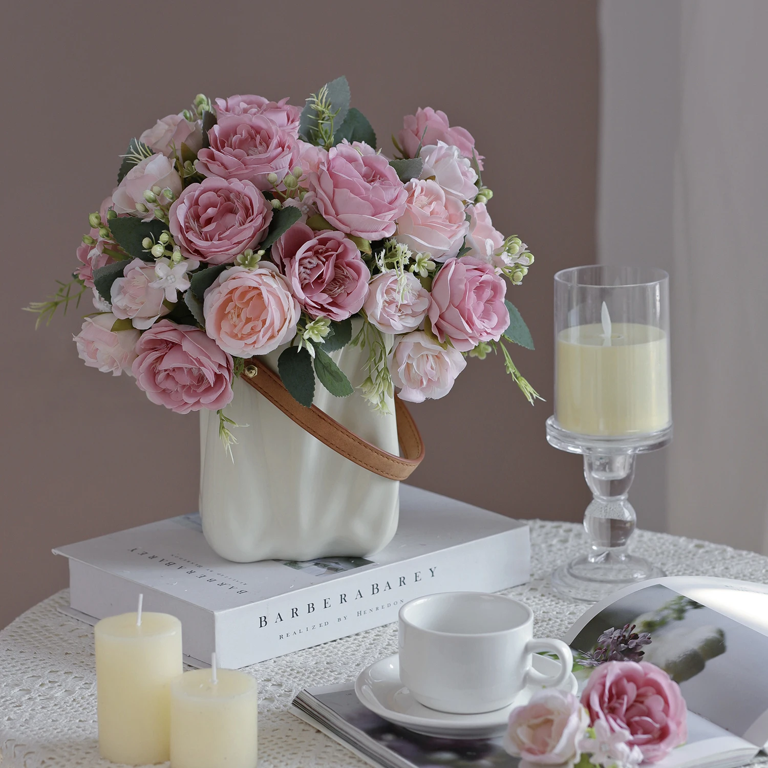 Artificial Peony Flowers Plants Vase for Table Home Room Yard & Garden Decoration Wedding Arrangement Silk Rose Bridal Bouquet Artificial Peony Flowers Plants Vase for Table Home Room Yard & Garden Decoration Wedding Arrangement Silk Rose Bridal Bouquet