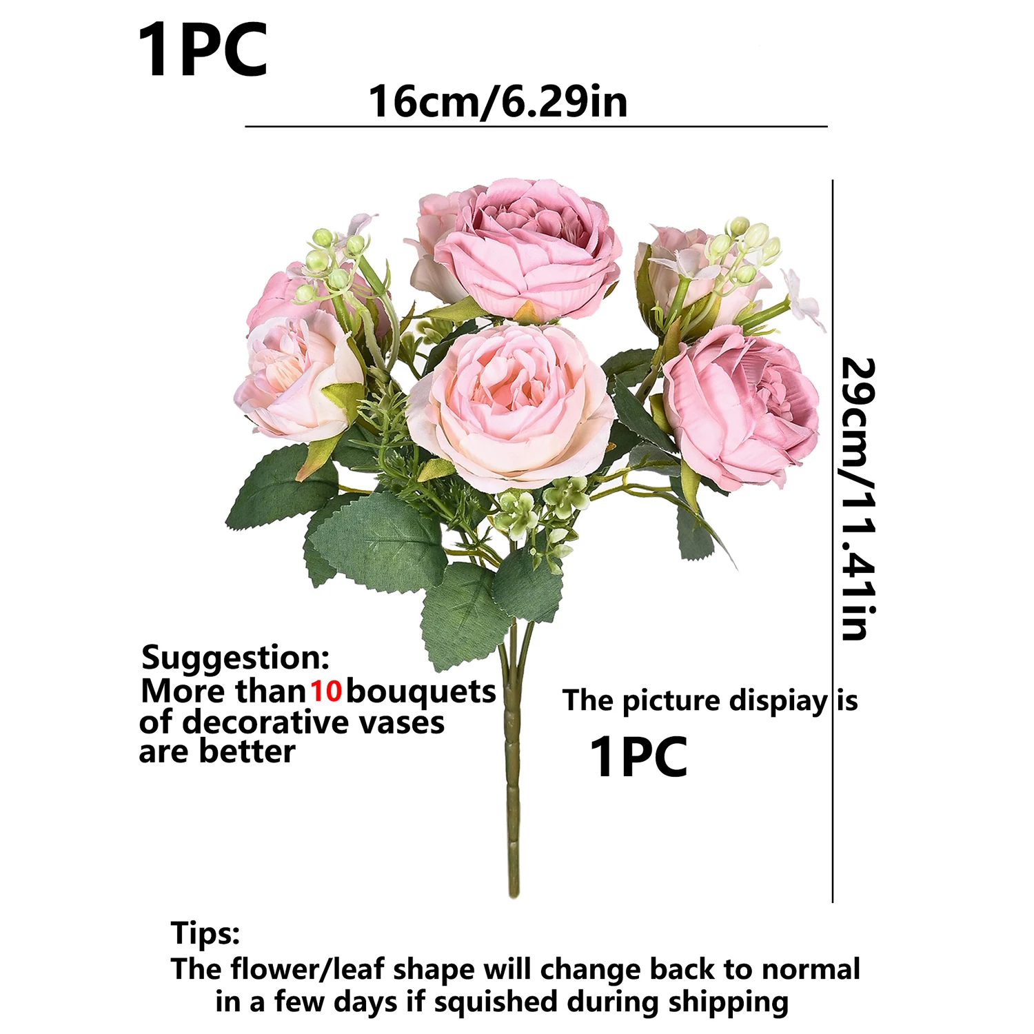 Artificial Peony Flowers Plants Vase for Table Home Room Yard & Garden Decoration Wedding Arrangement Silk Rose Bridal Bouquet Artificial Peony Flowers Plants Vase for Table Home Room Yard & Garden Decoration Wedding Arrangement Silk Rose Bridal Bouquet