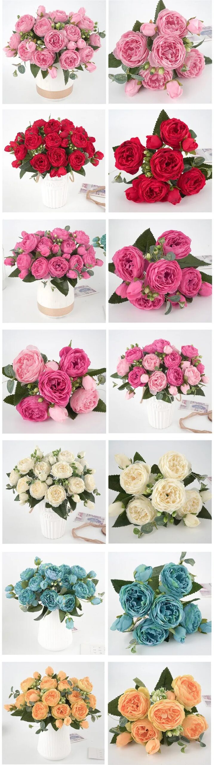 1PC 30CM Fake Roses Silk Peony Artificial Flowers Cheap New Year's Christmas Decorations Vase Home Wedding Bridal Bouquet Indoor