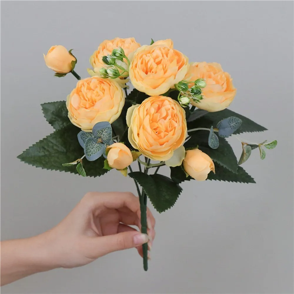 1PC 30CM Fake Roses Silk Peony Artificial Flowers Cheap New Year's Christmas Decorations Vase Home Wedding Bridal Bouquet Indoor