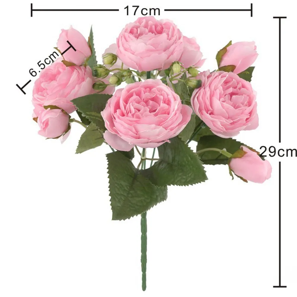 1PC 30CM Fake Roses Silk Peony Artificial Flowers Cheap New Year's Christmas Decorations Vase Home Wedding Bridal Bouquet Indoor