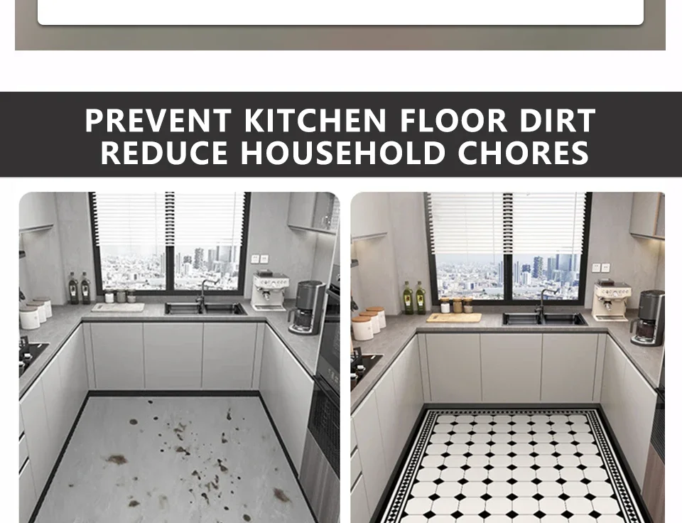 PVC Floor Mat for Kitchen Waterproof Non-slip Carpet Home Decoration Vintage Pattern Long strip Rug Oil-proof Alfombra de cocina PVC Floor Mat for Kitchen Waterproof Non-slip Carpet Home Decoration Vintage Pattern Long strip Rug Oil-proof Alfombra de cocina