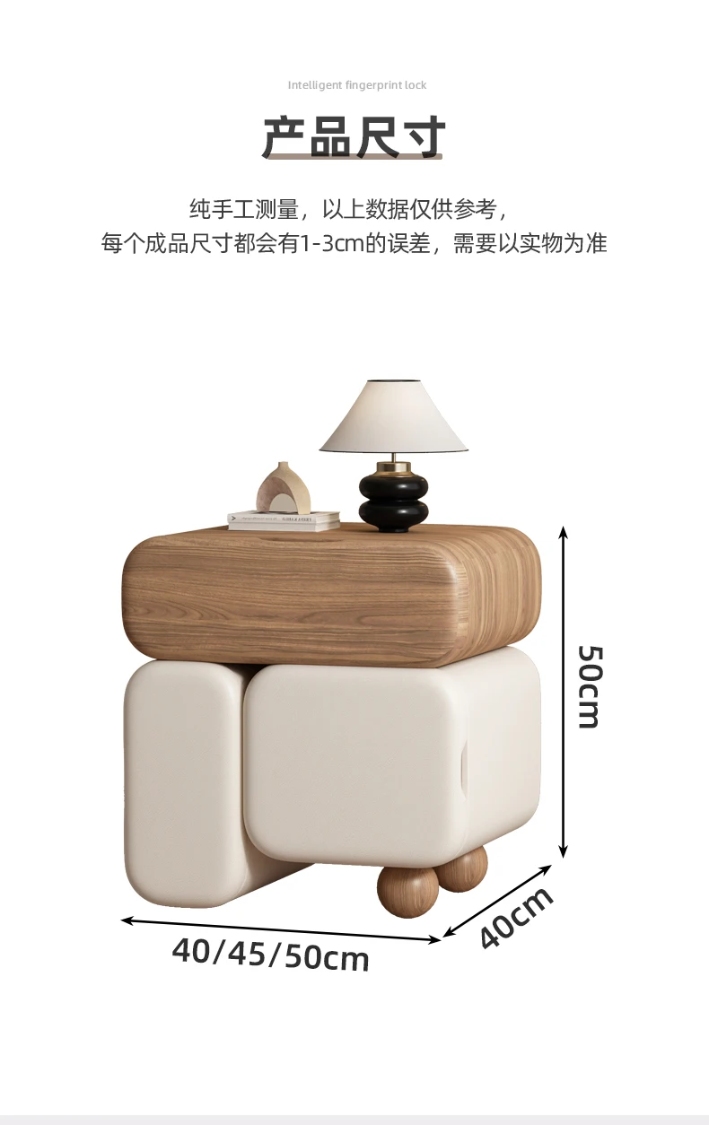 Storage Drawers Nightstands Cute Cream Style Luxury Aesthetic Bedside Table Simple Design Mesa De Noche Bedroom Furniture