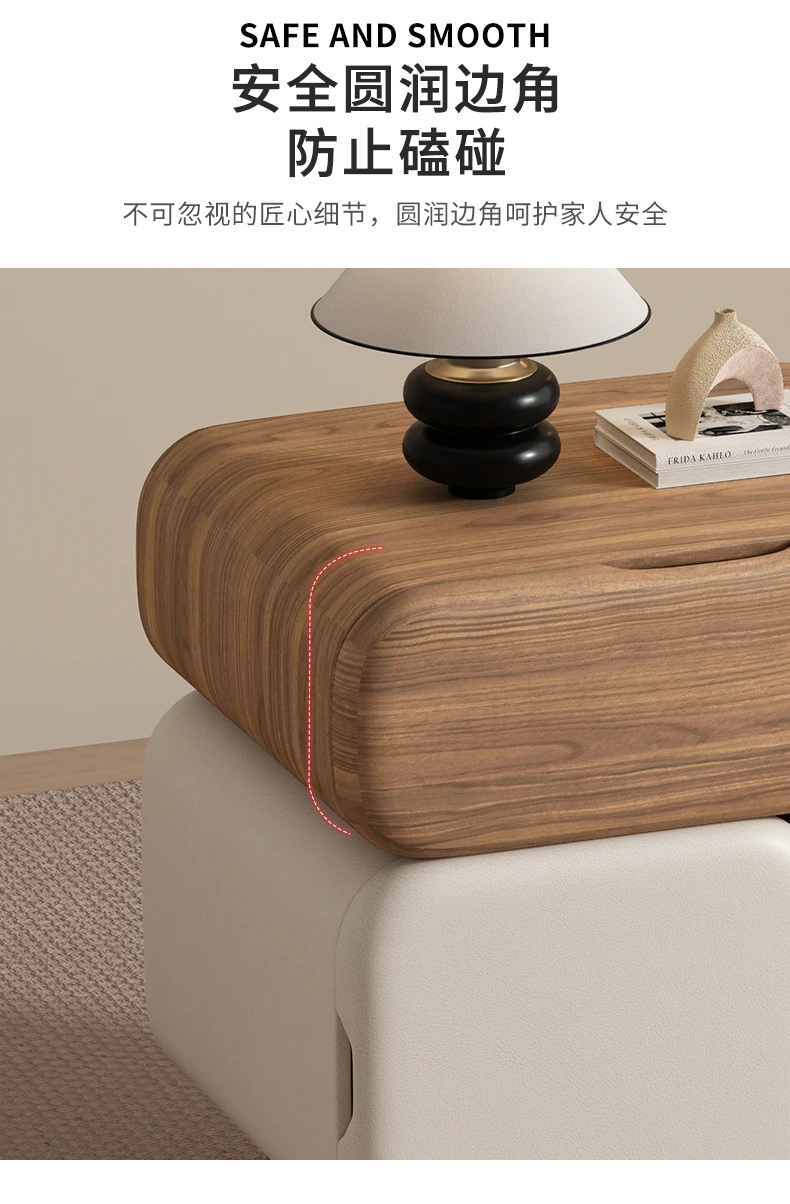 Storage Drawers Nightstands Cute Cream Style Luxury Aesthetic Bedside Table Simple Design Mesa De Noche Bedroom Furniture