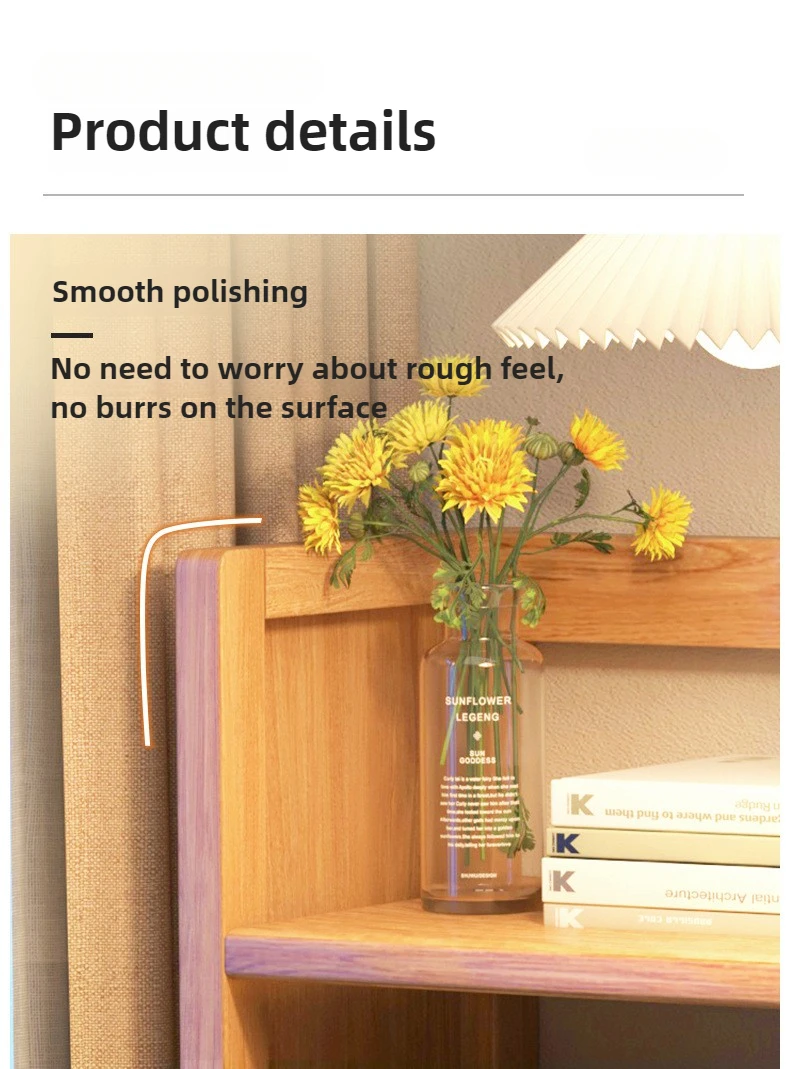 Simple desktop bookshelf dormitory multi-layer storage rack home student desk finishing shelf solid wood with extraction rack