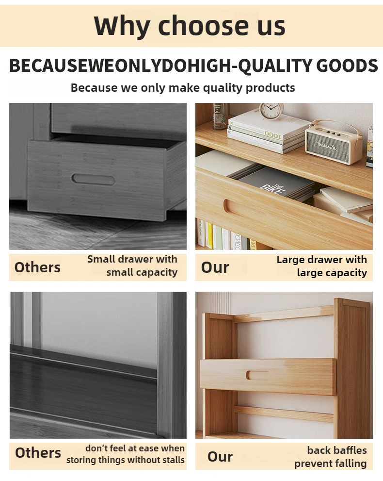 Simple desktop bookshelf dormitory multi-layer storage rack home student desk finishing shelf solid wood with extraction rack