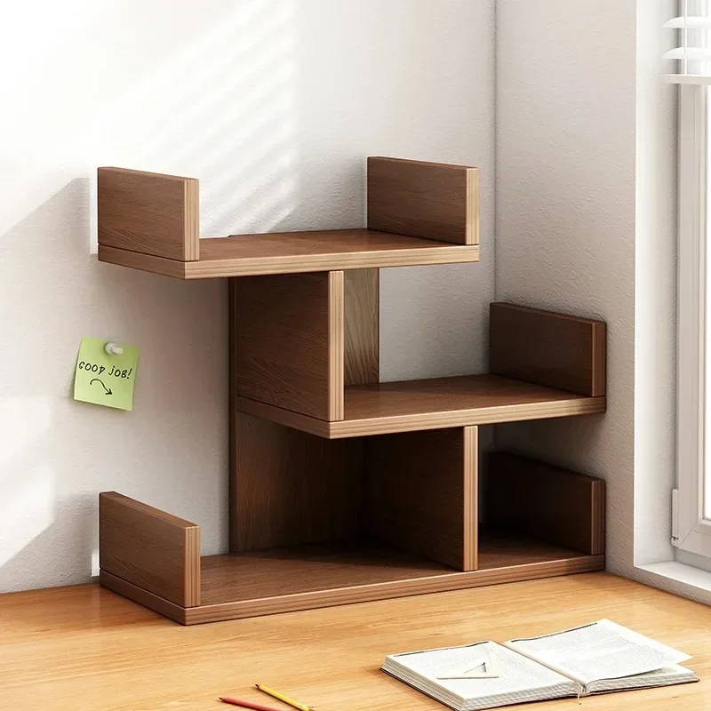 Bookcase Desktop Desk Storage and Storage Rack Household Desk Small Bookshelf Bedroom Office Multi-layer Simple Shelf