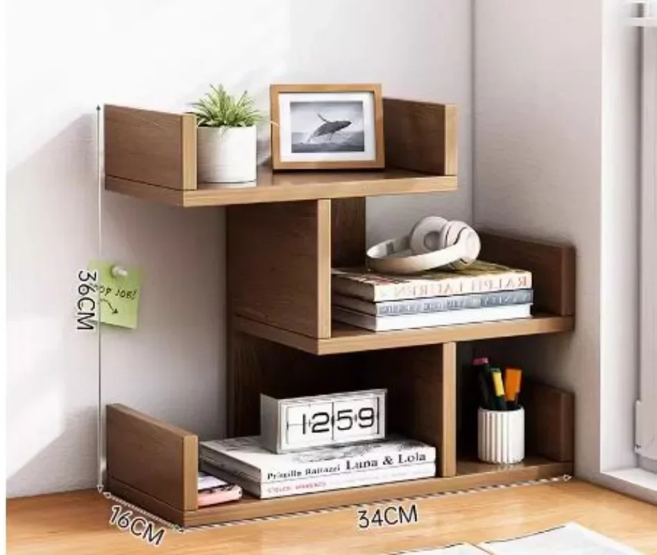Bookcase Desktop Desk Storage and Storage Rack Household Desk Small Bookshelf Bedroom Office Multi-layer Simple Shelf