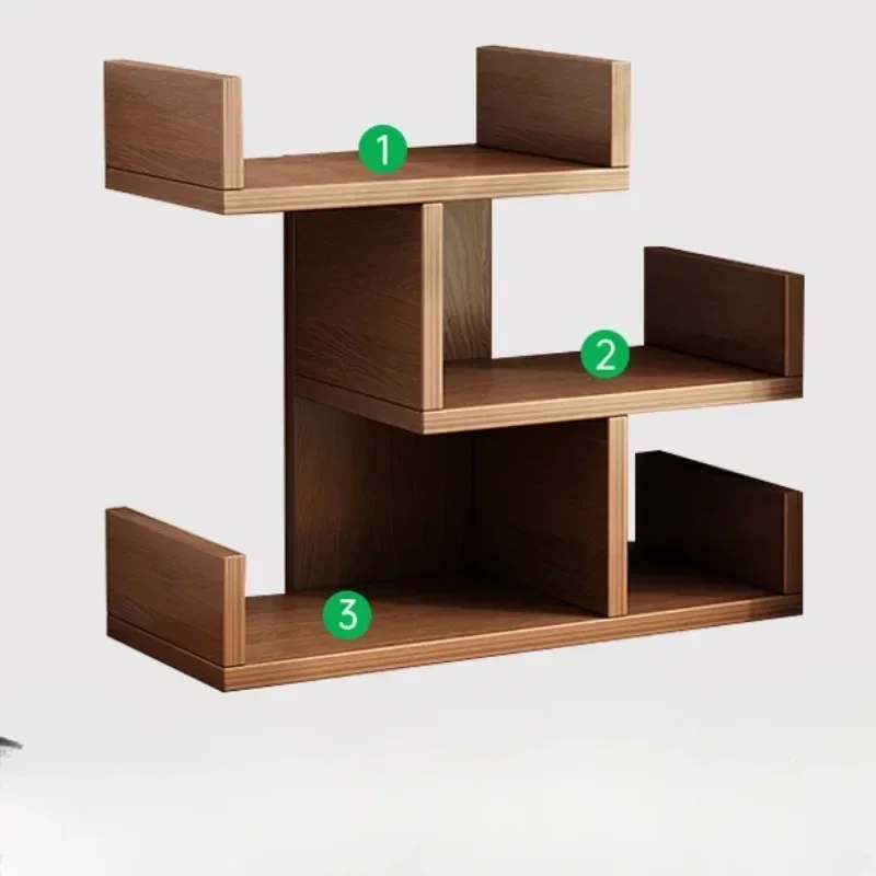 Bookcase Desktop Desk Storage and Storage Rack Household Desk Small Bookshelf Bedroom Office Multi-layer Simple Shelf