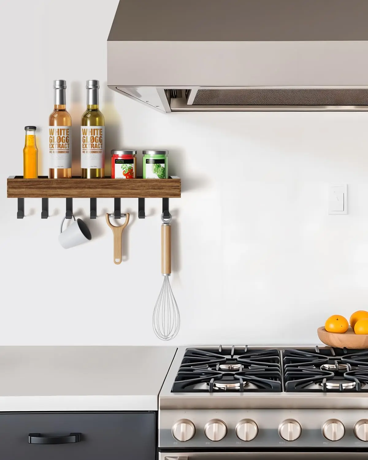 Rustic Wooden Key Holder with 6 Hooks Storage Tray Easy Install Wall-Mounted Organizer for Keys Mail and More for Bedroom Office Rustic Wooden Key Holder with 6 Hooks Storage Tray Easy Install Wall-Mounted Organizer for Keys Mail and More for Bedroom Office