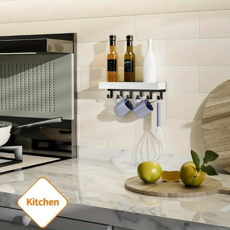 Rustic Wooden Key Holder with 6 Hooks Storage Tray Easy Install Wall-Mounted Organizer for Keys Mail and More for Bedroom Office Rustic Wooden Key Holder with 6 Hooks Storage Tray Easy Install Wall-Mounted Organizer for Keys Mail and More for Bedroom Office