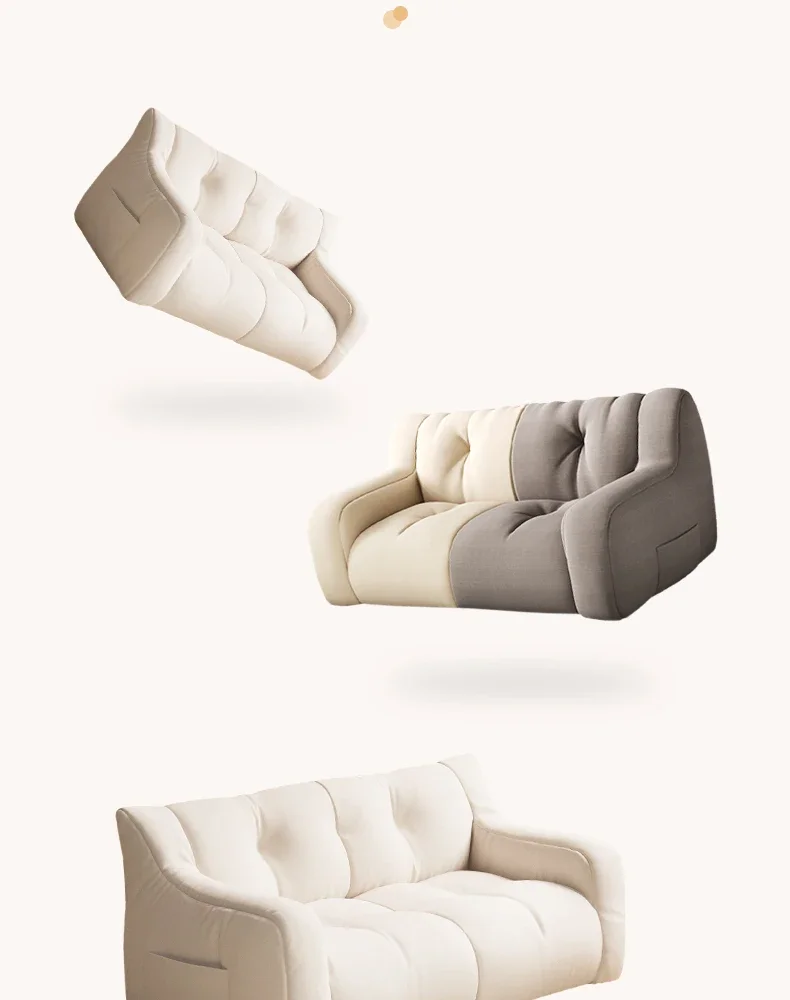 Bedroom Curved Bean Bag Sofa Mid Century Modern Quilted Living Room Sofa Ergonomic Minimalista Salas Muebles Nordic Furniture