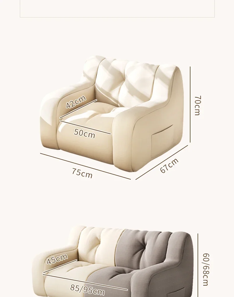 Bedroom Curved Bean Bag Sofa Mid Century Modern Quilted Living Room Sofa Ergonomic Minimalista Salas Muebles Nordic Furniture