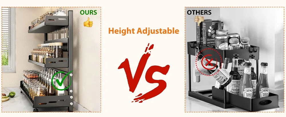 3 Tier Spice Storage Rack for Countertop Adjustable Spice Organization for Cabinet Kitchen Organizer Metal Shelf Black 3 Tier Spice Storage Rack for Countertop Adjustable Spice Organization for Cabinet Kitchen Organizer Metal Shelf Black