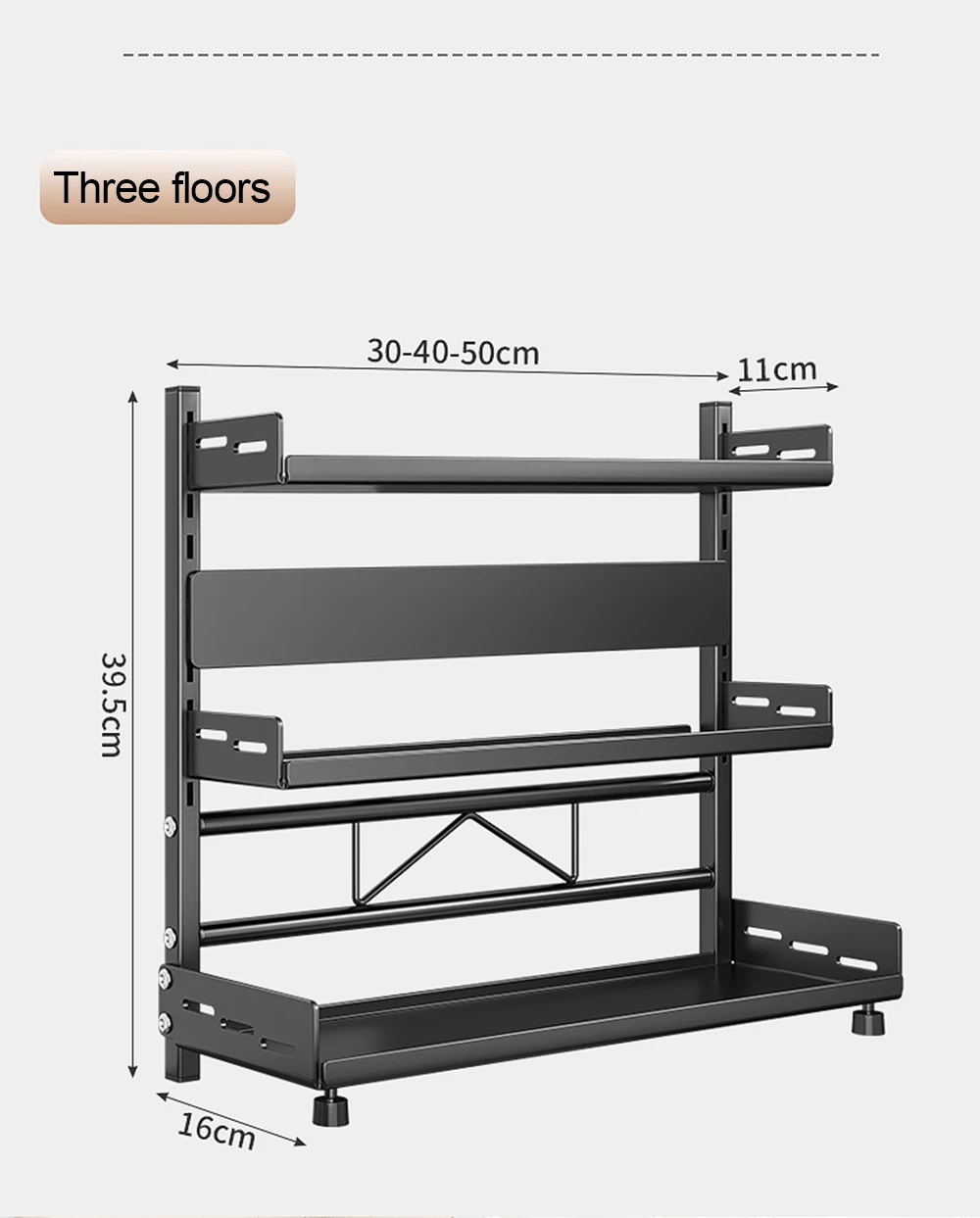 3 Tier Spice Storage Rack for Countertop Adjustable Spice Organization for Cabinet Kitchen Organizer Metal Shelf Black 3 Tier Spice Storage Rack for Countertop Adjustable Spice Organization for Cabinet Kitchen Organizer Metal Shelf Black