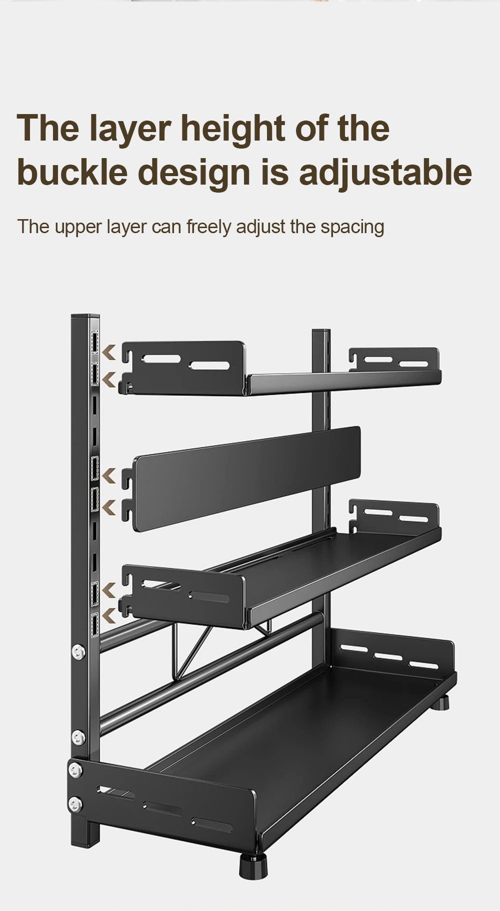 3 Tier Spice Storage Rack for Countertop Adjustable Spice Organization for Cabinet Kitchen Organizer Metal Shelf Black 3 Tier Spice Storage Rack for Countertop Adjustable Spice Organization for Cabinet Kitchen Organizer Metal Shelf Black