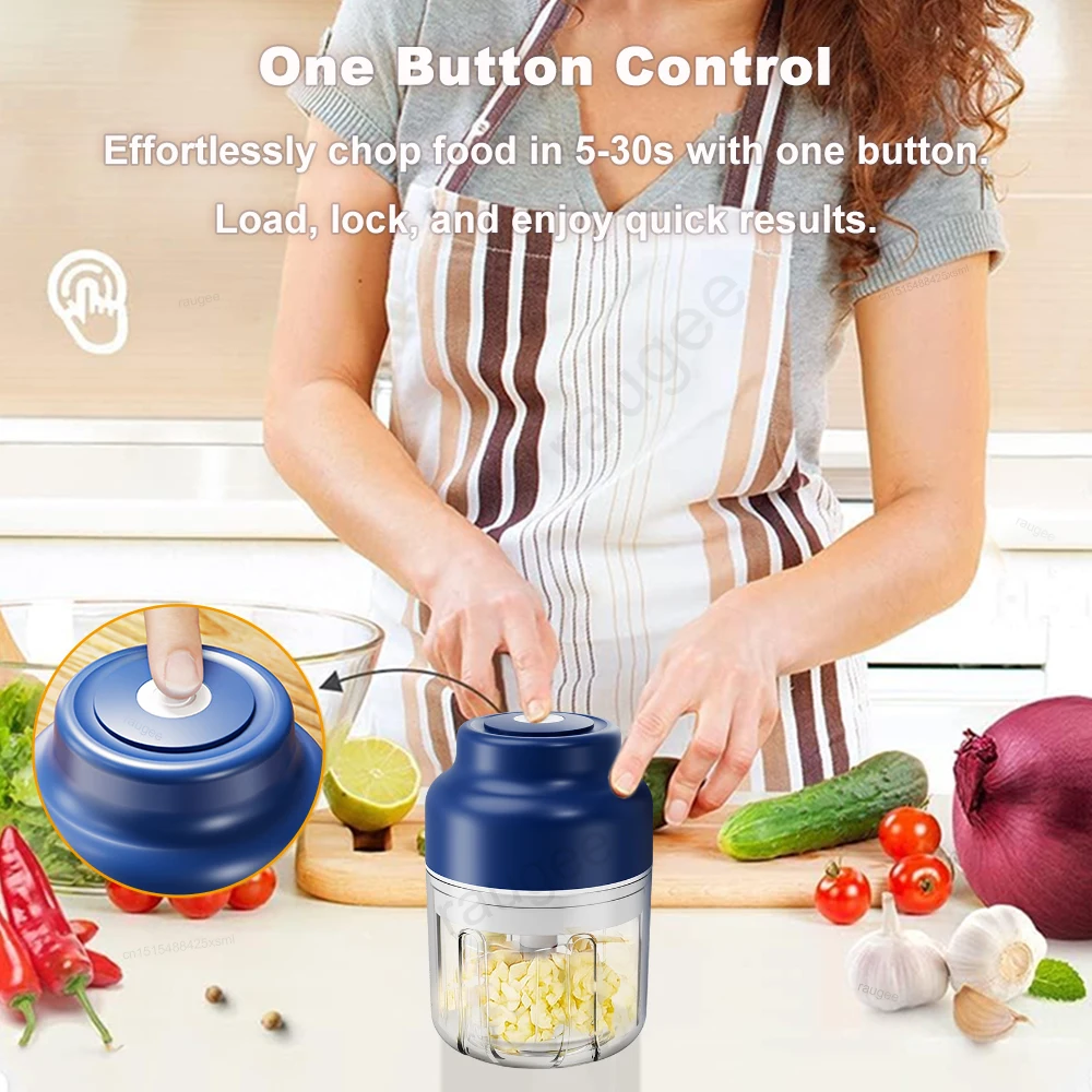 Electric Food Chopper 320ml Electric Garlic Chopper USB Rechargeable Meat Grinder Garlic Press Portable Blender Electric Food Chopper 320ml Electric Garlic Chopper USB Rechargeable Meat Grinder Garlic Press Portable Blender