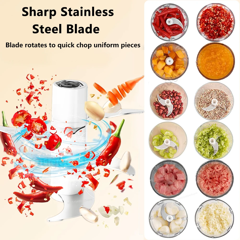 Electric Food Chopper 320ml Electric Garlic Chopper USB Rechargeable Meat Grinder Garlic Press Portable Blender Electric Food Chopper 320ml Electric Garlic Chopper USB Rechargeable Meat Grinder Garlic Press Portable Blender